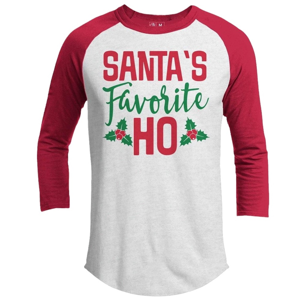 Unisex 21 Threads Ringer T-Shirt in Red & White Size L (Ugly Christmas Sweater)